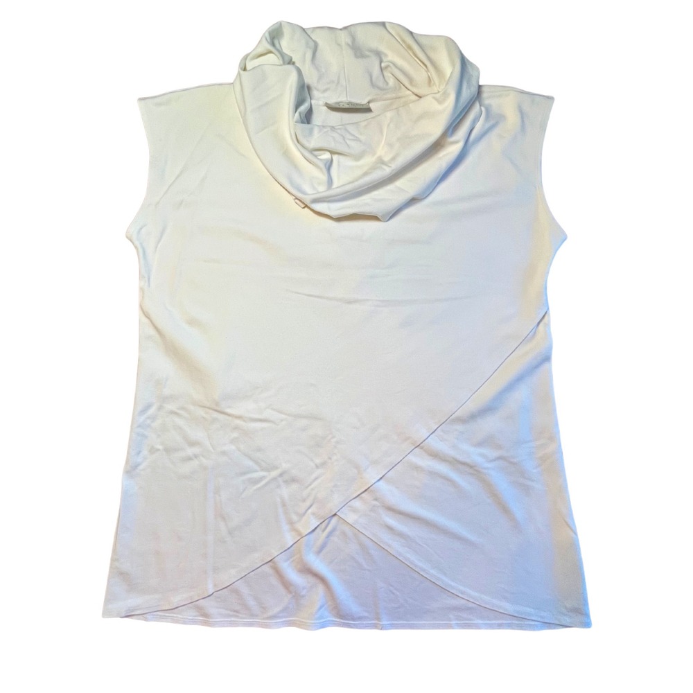 Bryn Walker Cowl Neck Top Size L Cream Minimalist Scandi Lagenlook Neutral